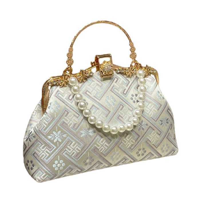 Elegant Pearl-Embellished Handbag