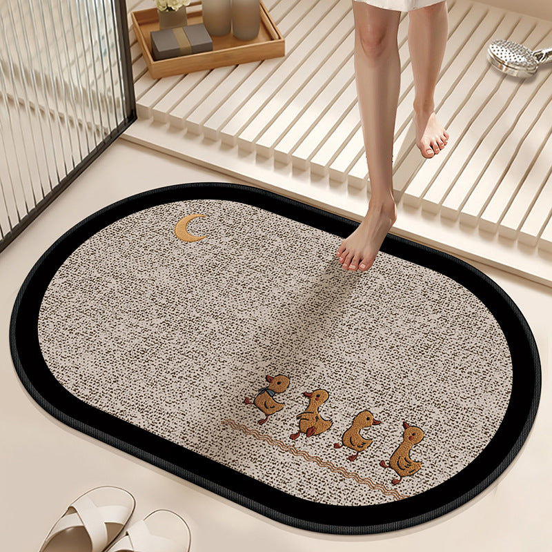 Absorbent Non-Slip Bath Mat with Winter Theme