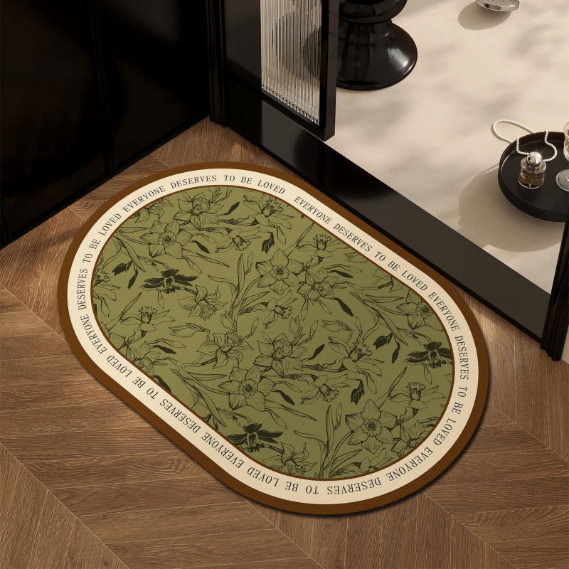 Floral Pattern Bath Mat