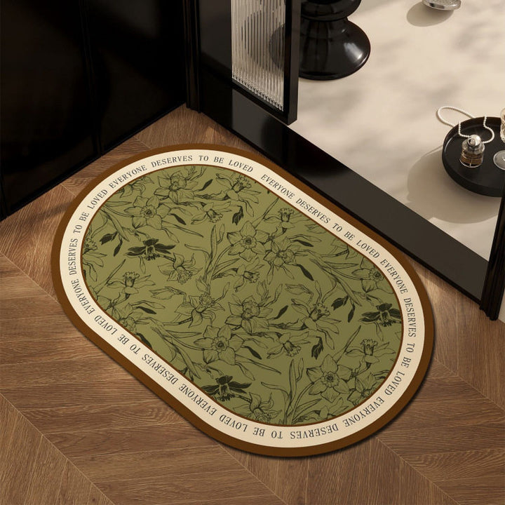 Floral Pattern Bath Mat
