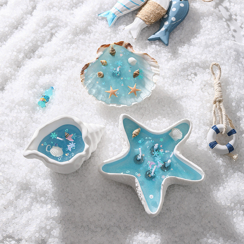 Ocean Resin Accent Shell Trinket Dish
