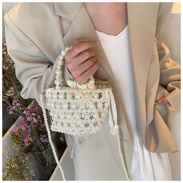 Pearl-Embellished Evening Purse