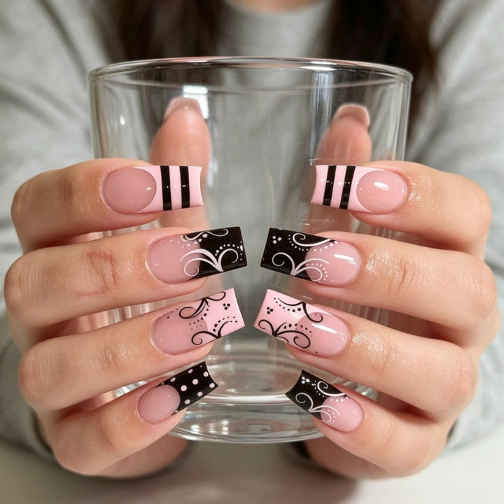 Artificial nails with elegant designer print Kalsten