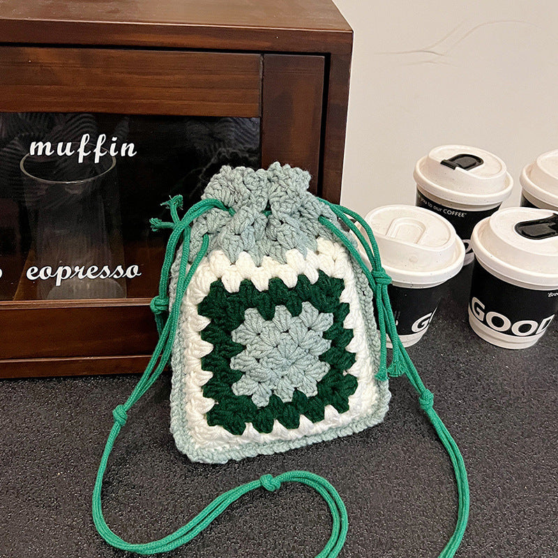Crochet Drawstring Mini Backpack