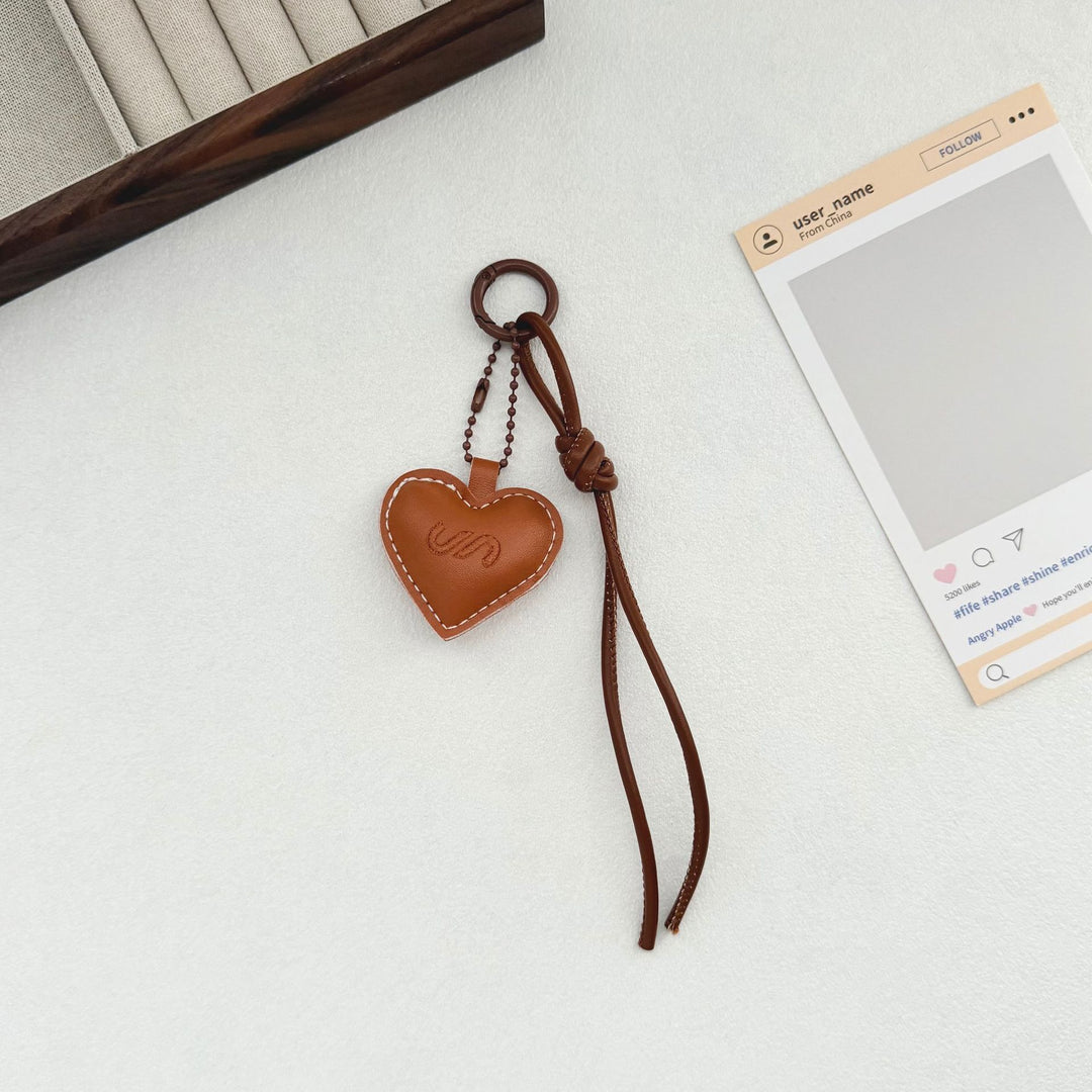 Leather Heart Charm Keychain Kalsten