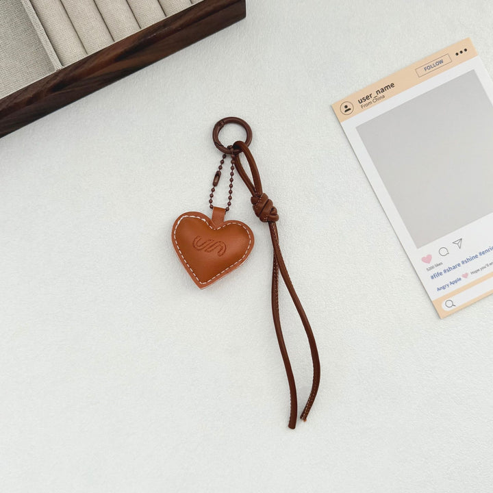 Leather Heart Charm Keychain Kalsten