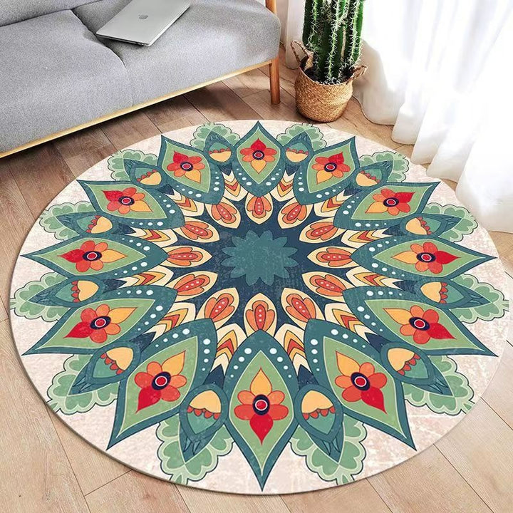 Circular Vintage Floral Area Rug Kalsten