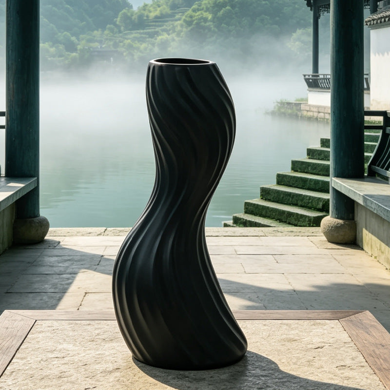 Elegant Twisted Decorative Floor Vase Kalsten
