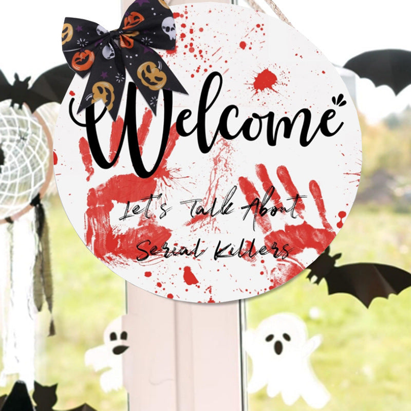 Halloween-Themed Decorative Welcome Sign