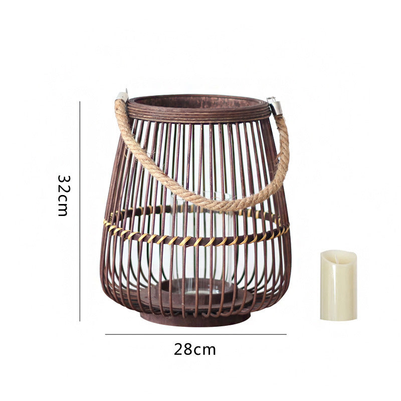 Rustic Rattan Lantern Kalsten