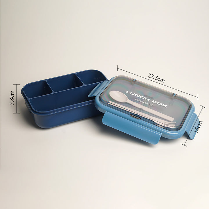 Multi-Compartment Bento Lunch Box with Built-in Utensils