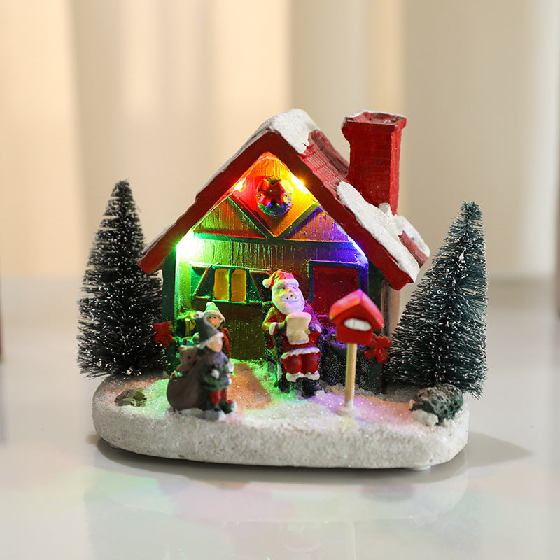 LED Illuminated Christmas Cottage Figurine Kalsten