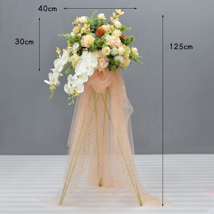 Elegant Floral Design Stand with Tulle