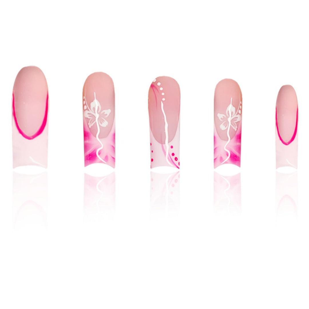 Artistic Floral Stiletto Press-On Nails Kalsten