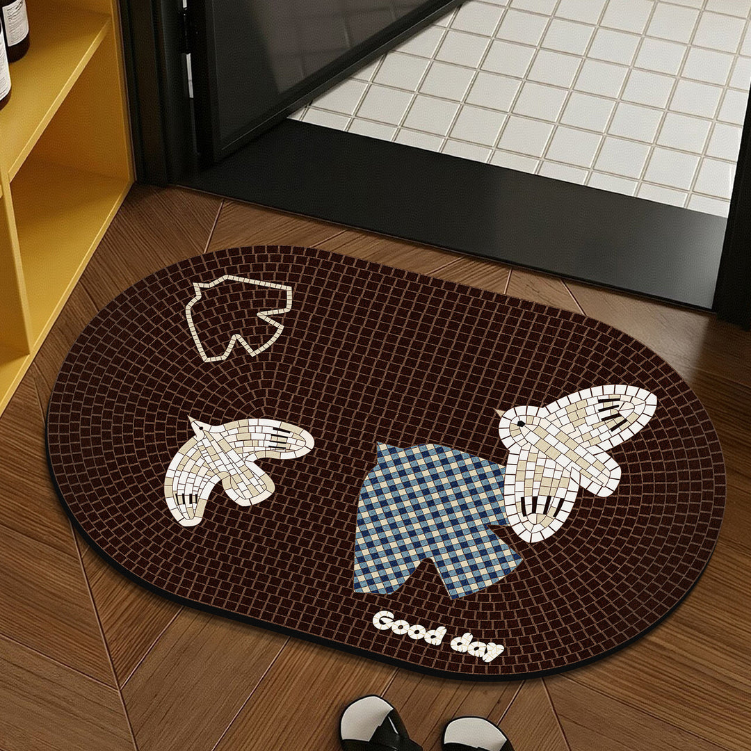 Mosaic-Inspired Bath Mat