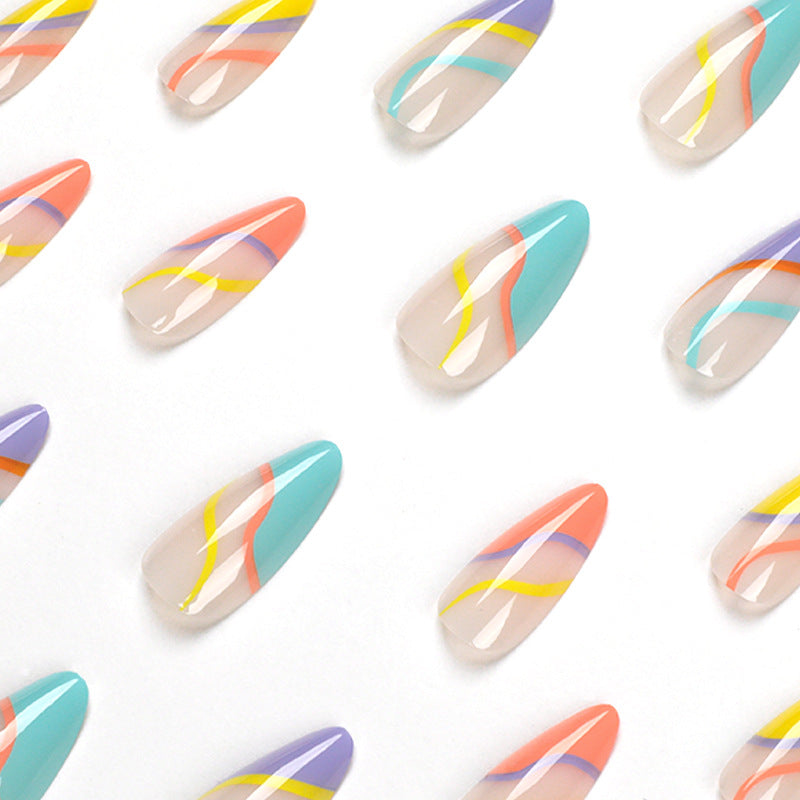 Artificial nail extensions with stylish gradient colors and modern designs Kalsten