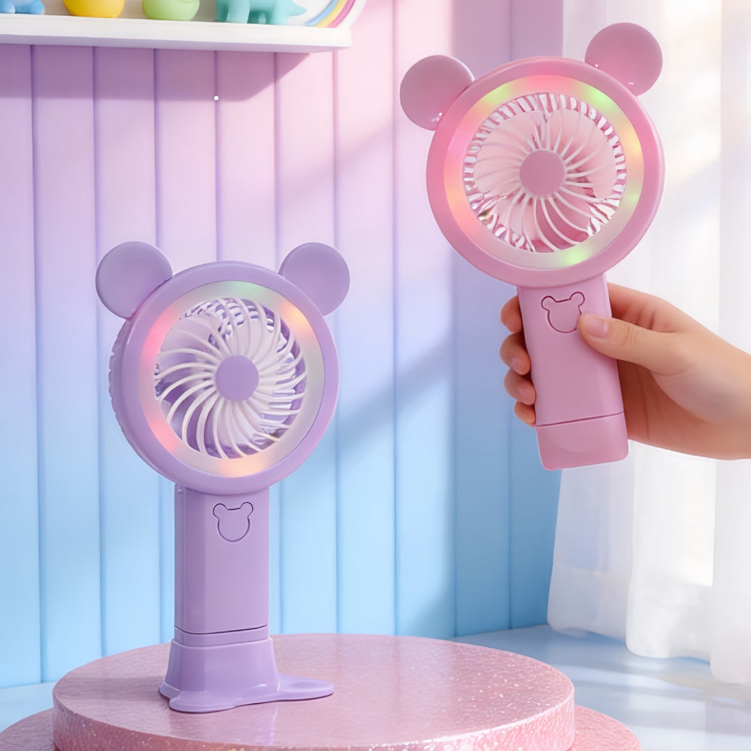 Women Portable USB Fan with Interactive LED Light Kalsten