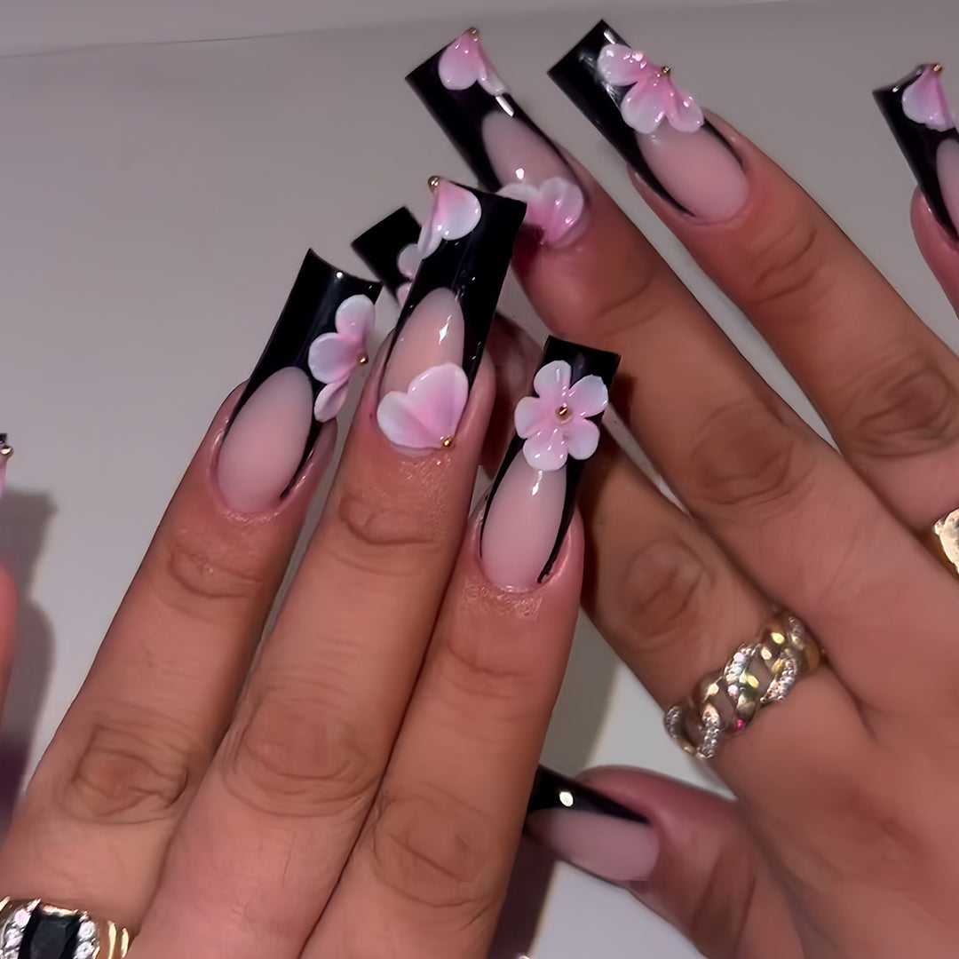 Decorative Floral Press-On Nail Enhancements Kalsten