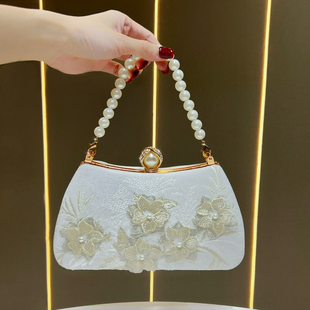 Embroidered Floral Evening Clutch