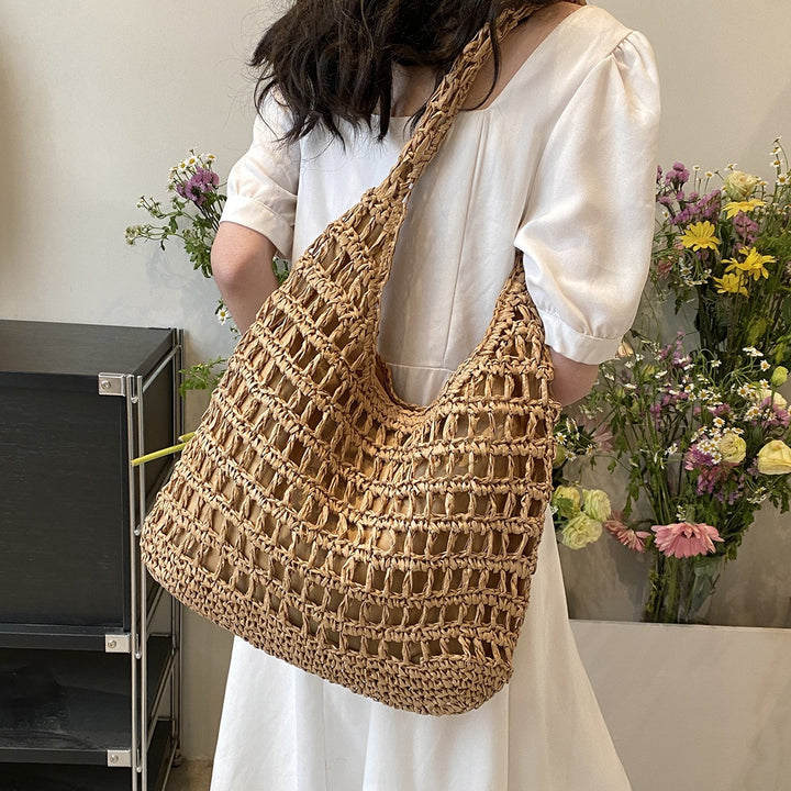 Handcrafted Woven Straw Tote Bag