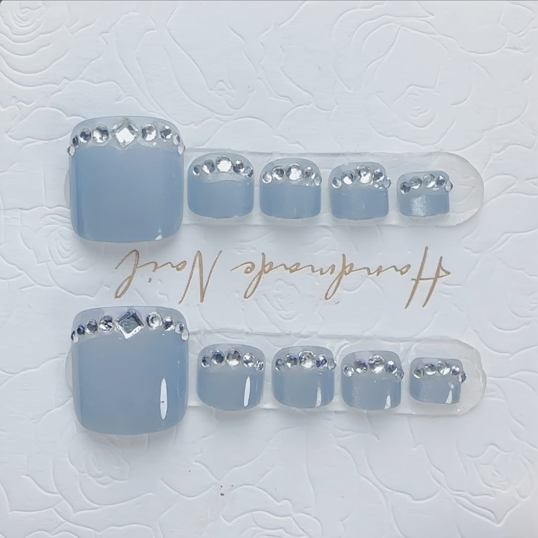 Elegant Rhinestone-Embellished Press-On Nails Kalsten
