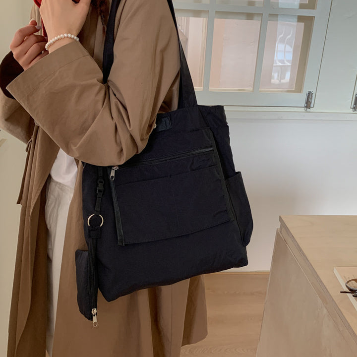 Multi-Pocket Casual Shoulder Bag