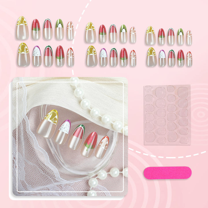 Fruit-Inspired Press-On Nail Art Set