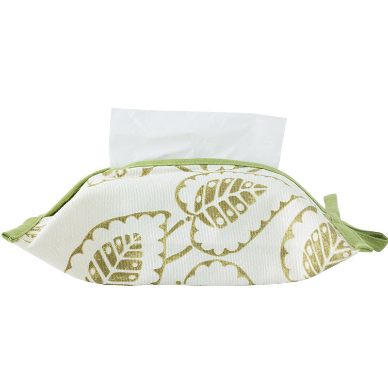 Rectangular handkerchief box cover made of cotton-linen with zipper and fox print