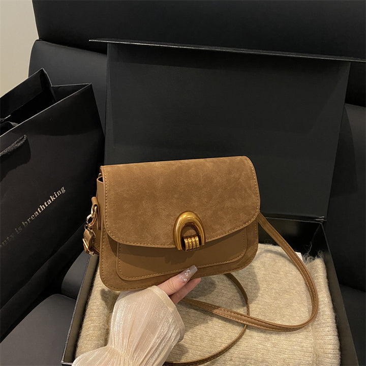 Elegant Suede Crossbody Handbag