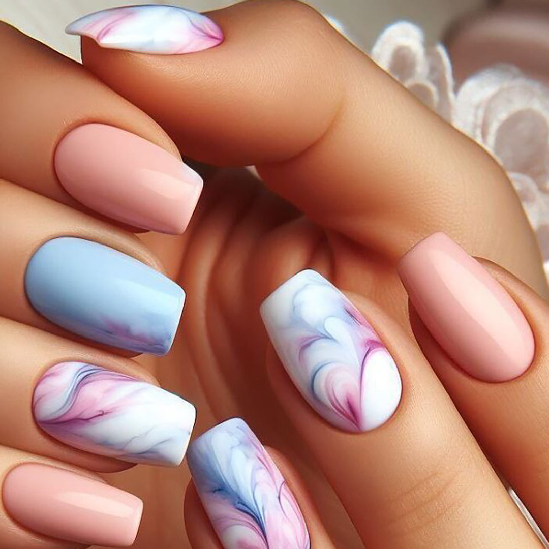 Artistic Marble Effect Press-On Nails Kalsten