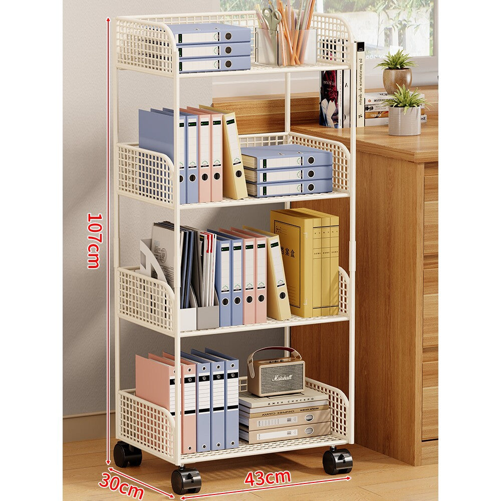 Three-Tier Rolling Mesh Storage Cart with Locking Casters