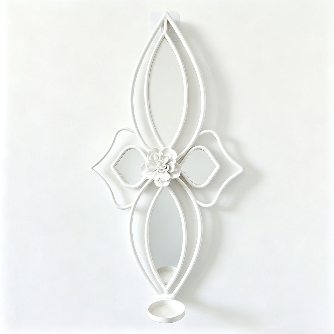 Elegant Floral Wall Mirror with Decorative Metal Design Kalsten