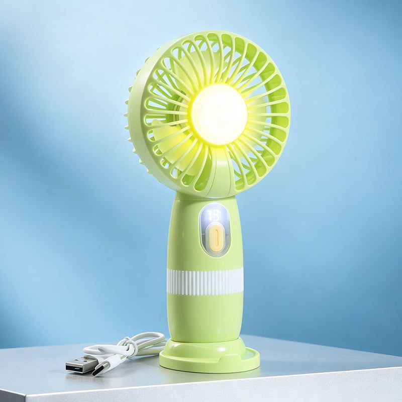 Women’s Portable USB Hand Fan with LED Lights and Creative Design Kalsten