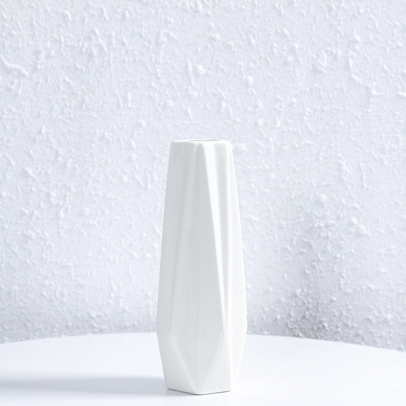 Geometric Faceted Ceramic Flower Vase Kalsten