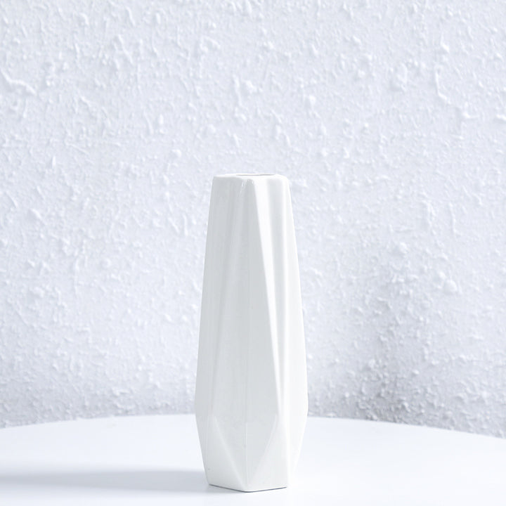 Geometric Faceted Ceramic Flower Vase Kalsten
