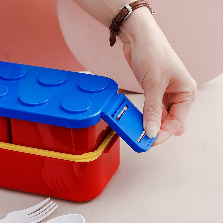 Multi-Compartment Creative LEGO-Inspired Lunch Box
