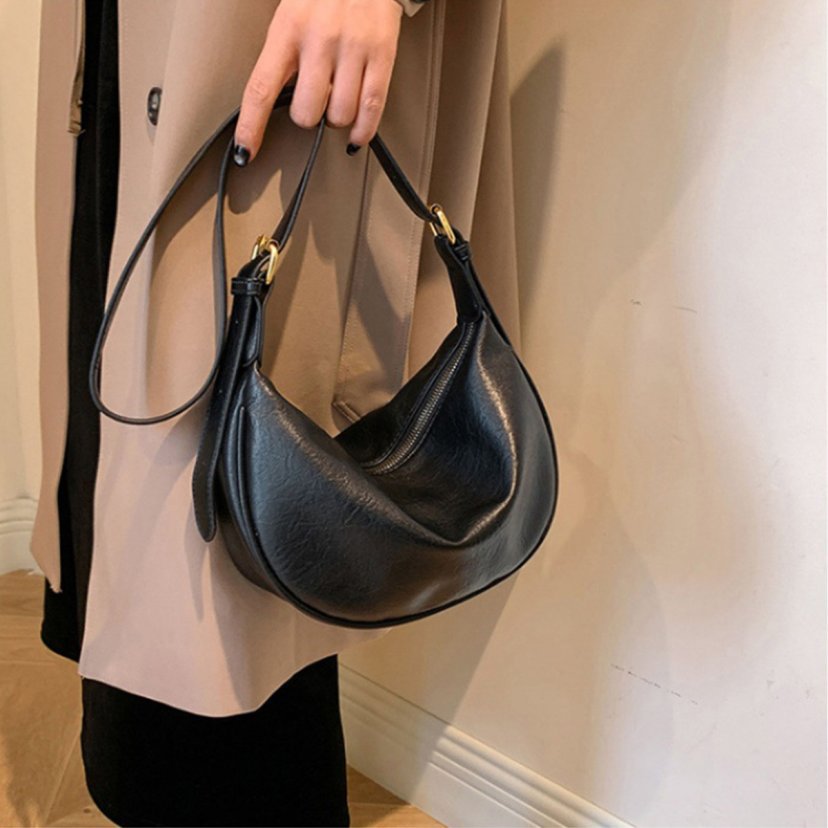 Sleek Crescent Shaped Crossbody Bag Kalsten