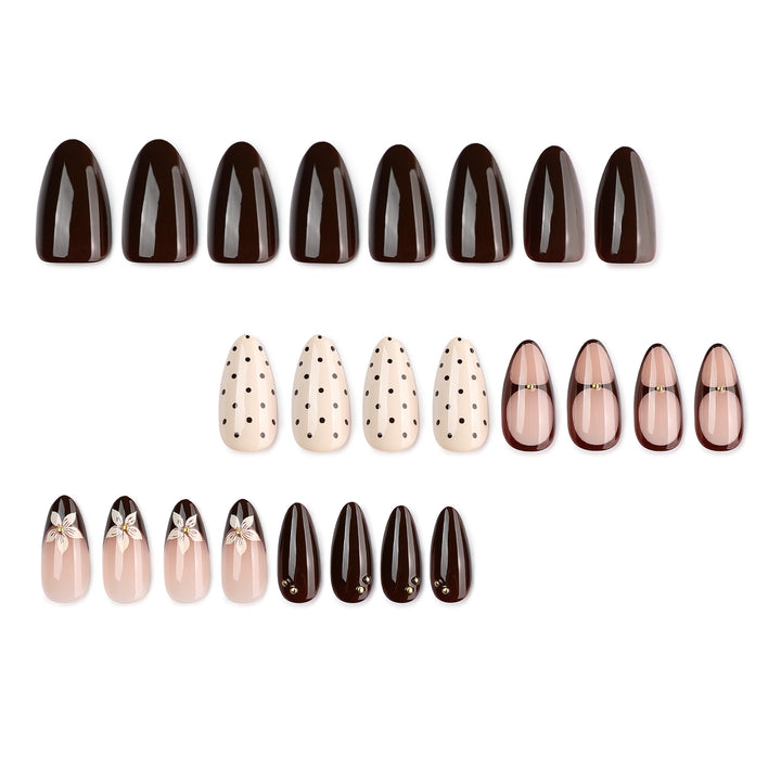Artful nail design with floral and dot motifs Kalsten