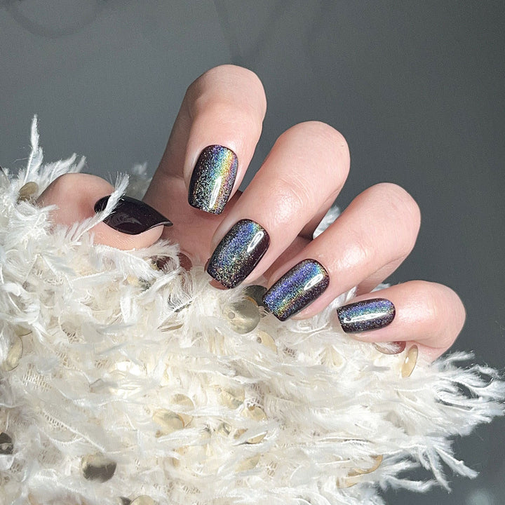 Iridescent Glitter Press-On Nails
