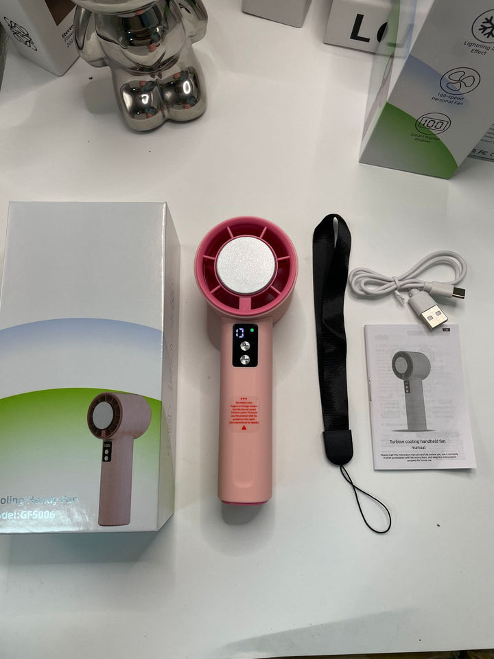 Women's Portable Turbo Hand Fan with Digital Control Kalsten