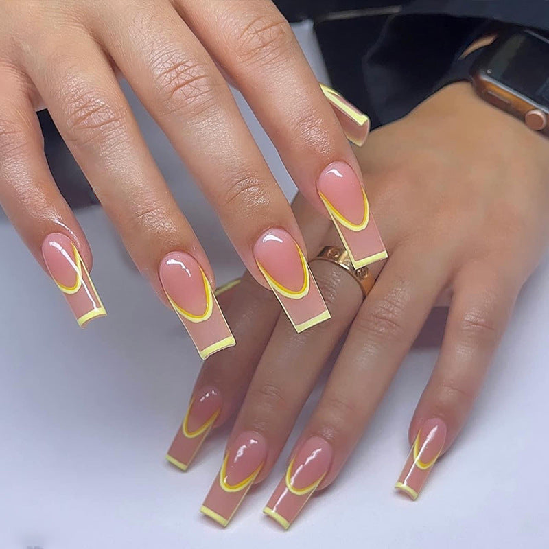 Artistic Nail Tips with Geometric Design Kalsten