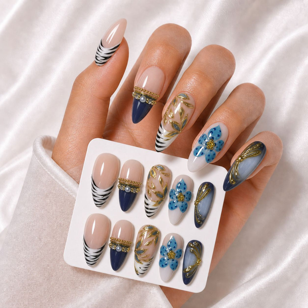 Elegant Artistic Press-On Nail Extensions Kalsten