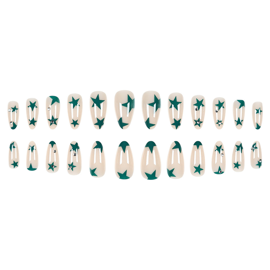 Artistic Press-On Nails with Star Design Kalsten