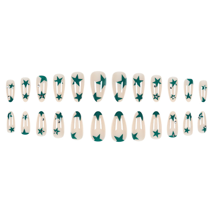 Artistic Press-On Nails with Star Design Kalsten