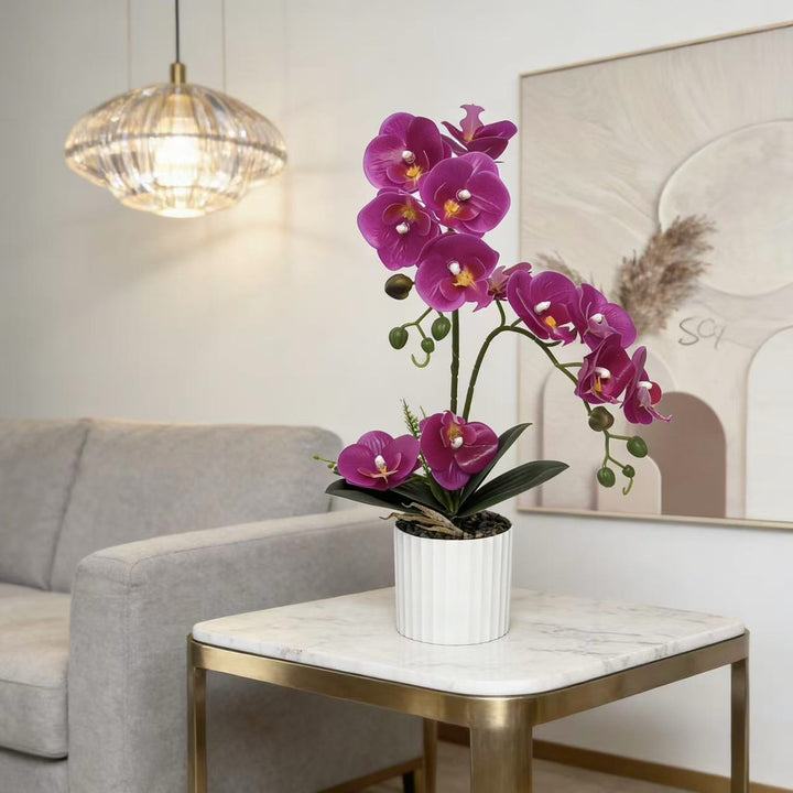 Lifelike Artificial Orchid Plant Arrangement for Home Decor