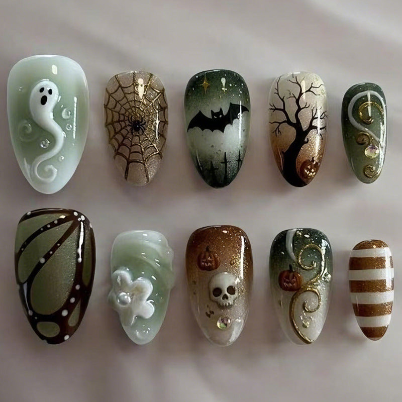 Halloween Artificial Nail Set with Creepy Designs Kalsten