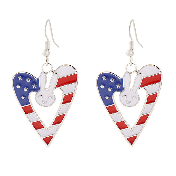 Women's nan patriotic horseshoe enamel dangle earrings with star-accented design and fishhook findings Kalsten