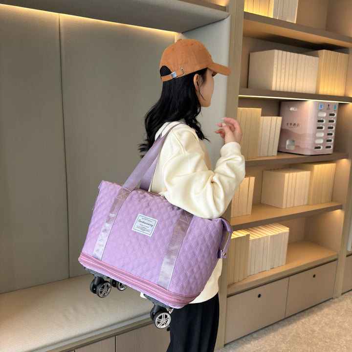 Quilted Rolling Travel Tote