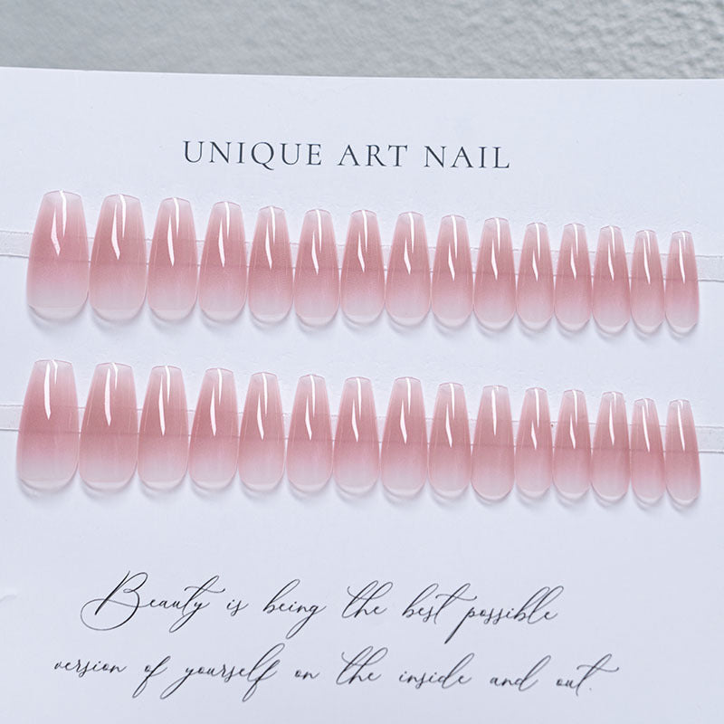 Glossy Long Coffin Press-On Nails