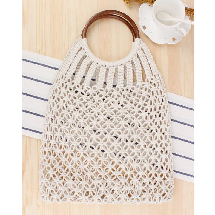 Handbag with Woven Design and Inner Pocket Kalsten